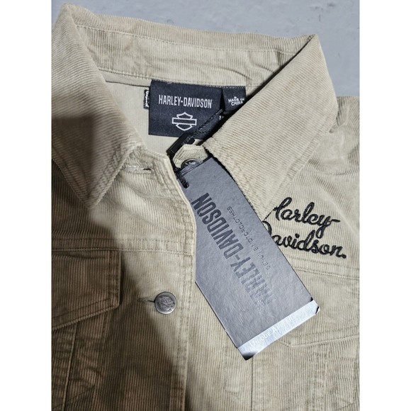 New Harley Davidson Women's Transcendent Corduroy Jacket Silver Sage Size SMALL - Picture 5 of 12
